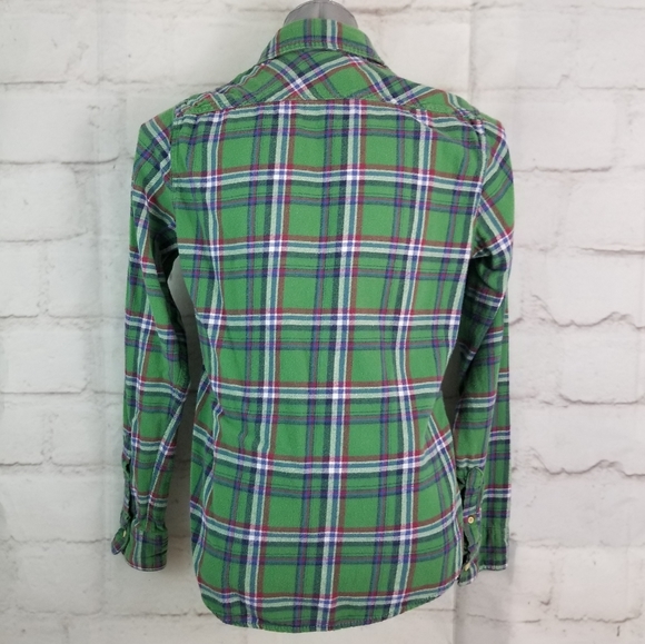 Bluenotes M Green Plaid Flannel Button-Down Shirt - Picture 5 of 8